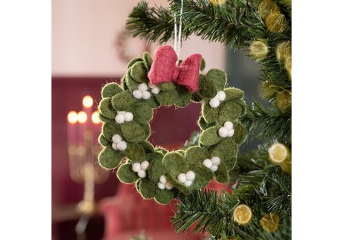 Sjaal met een Verhaal Hanger Krans Mistletoe met Strik - Sjaal met een Verhaal