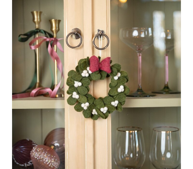 Sjaal met een Verhaal - Hanger Krans Mistletoe met Strik