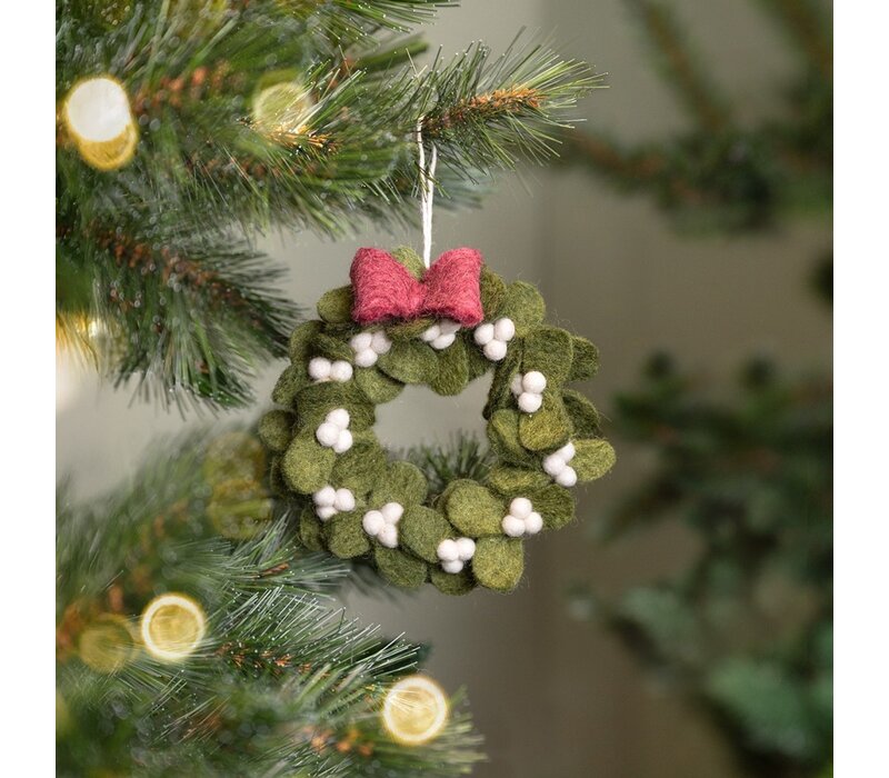 Sjaal met een Verhaal - Hanger Krans Mistletoe met Strik