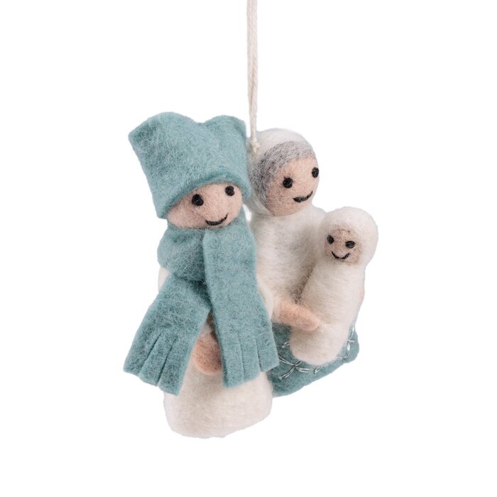 Sjaal met een Verhaal - Hanger Jozef & Maria IJsblauw-Wit