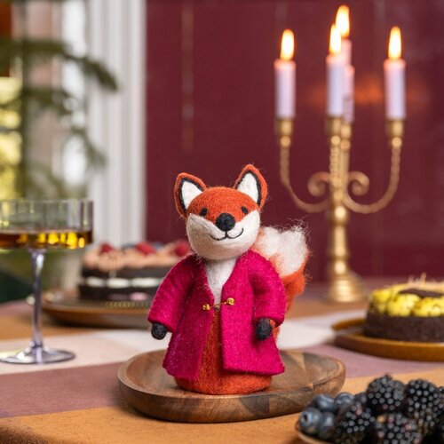 Decoratie Vos Indian Summer Burgundy - Sjaal met een Verhaal 