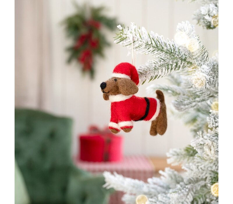 Sjaal met een Verhaal - Hanger Teckel Kerstman