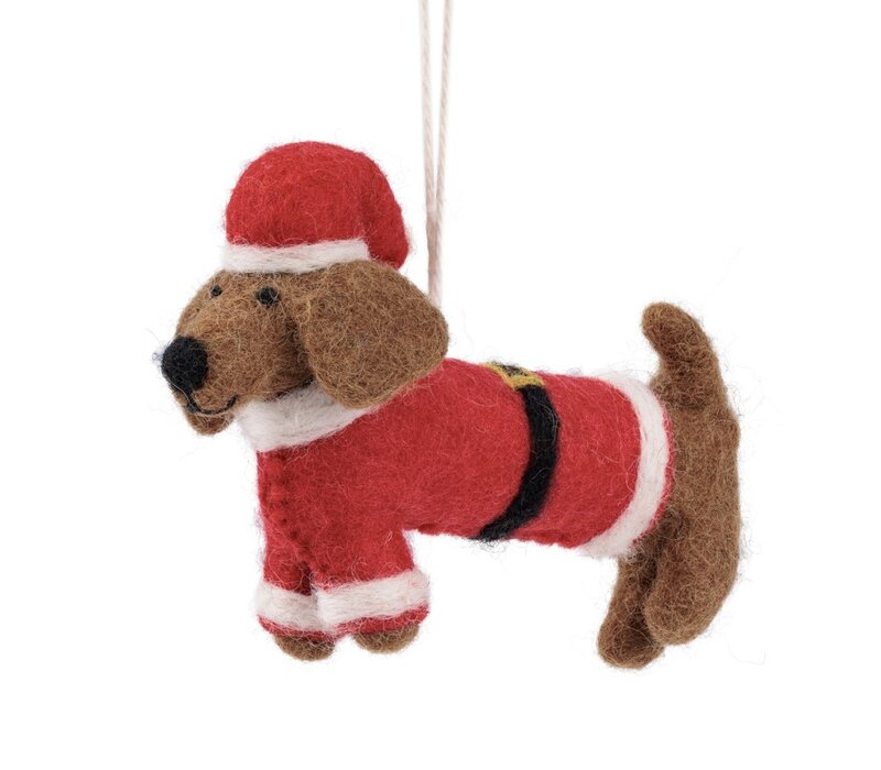 Sjaal met een Verhaal - Hanger Teckel Kerstman