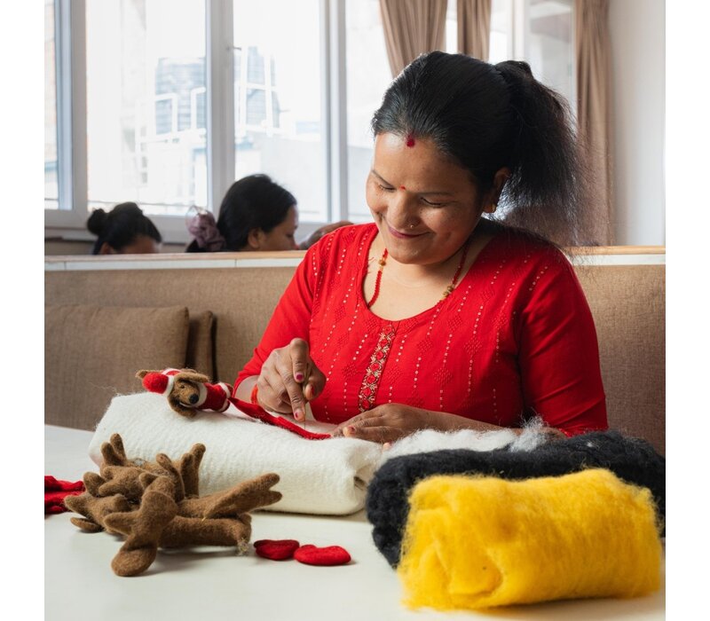 Sjaal met een Verhaal - Hanger Teckel Kerstman