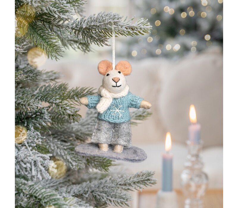 Sjaal met een Verhaal - Hanger Muis Snowboarder