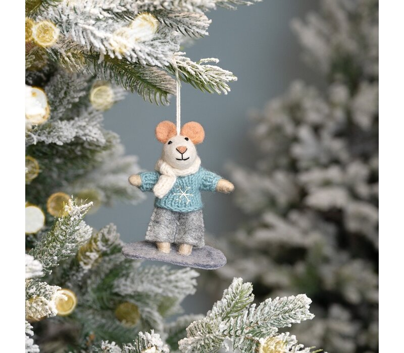 Sjaal met een Verhaal - Hanger Muis Snowboarder