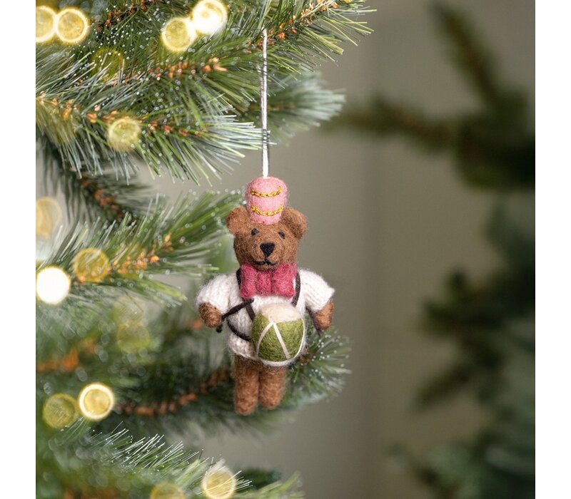 Sjaal met een Verhaal - Hanger Beer met Trommel Creme