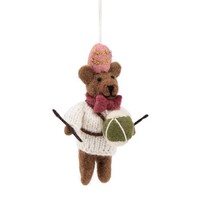 Sjaal met een Verhaal - Hanger Beer met Trommel Creme