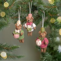 Sjaal met een Verhaal - Hanger Beer met Trommel Mistletoe Green