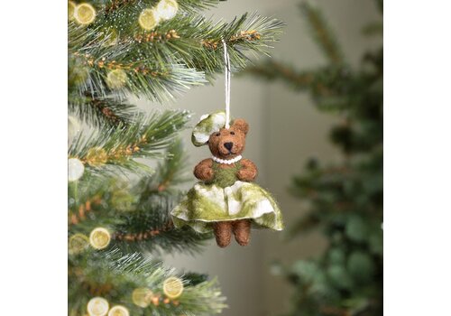 Sjaal met Verhaal Hanger Mevrouw Beer Mistletoe Groen - Sjaal met een Verhaal