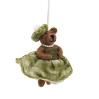 Sjaal met een Verhaal - Hanger Mevrouw Beer Mistletoe Groen