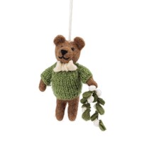 Sjaal met een Verhaal - Hanger Meneer Beer Mistletoe Groen