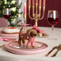 Sjaal met een Verhaal - Hanger Teckel XL Oudroze