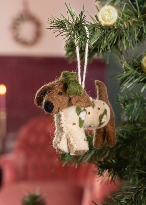 Sjaal met Verhaal Hanger Teckel Creme - Sjaal met een Verhaal