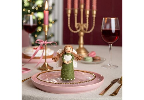 Sjaal met Verhaal Kerstengeltje Mistletoe-Groen - Sjaal met een Verhaal