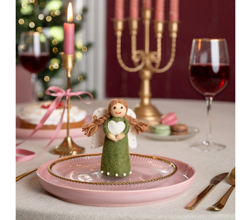 Sjaal met een Verhaal - Kerstengeltje Mistletoe-Groen