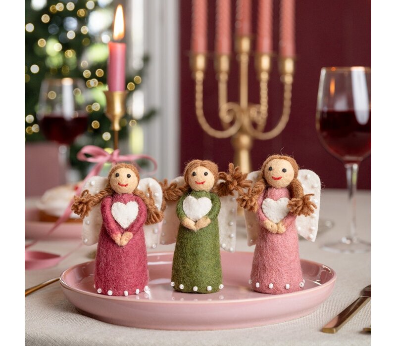 Sjaal met een Verhaal - Kerstengeltje Mistletoe-Groen