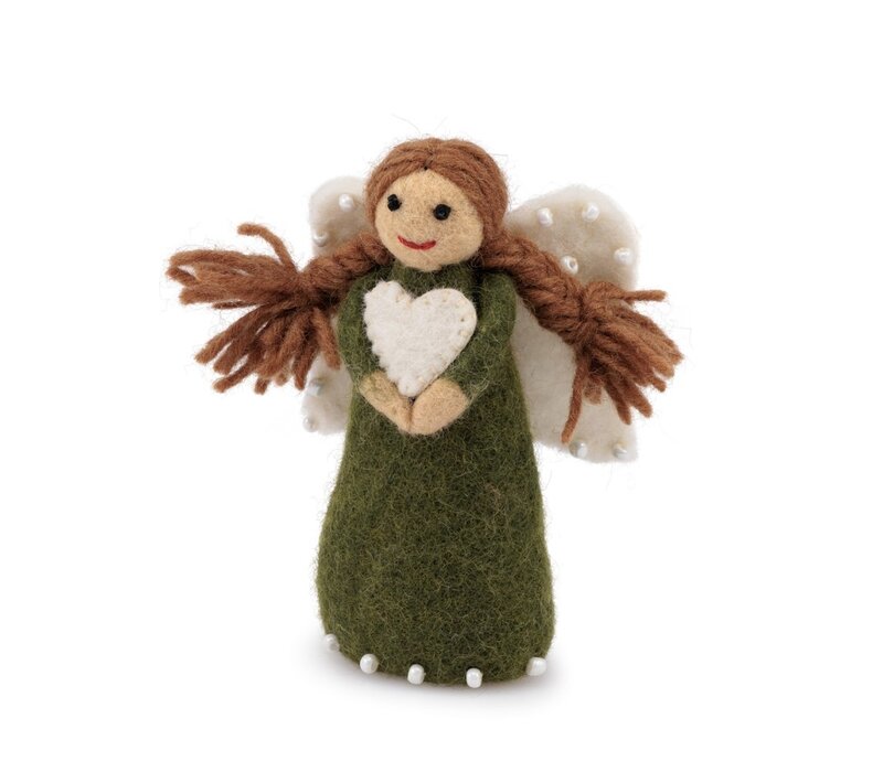 Sjaal met een Verhaal - Kerstengeltje Mistletoe-Groen