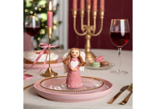 Sjaal met Verhaal Kerstengeltje Oudroze - Sjaal met een Verhaal