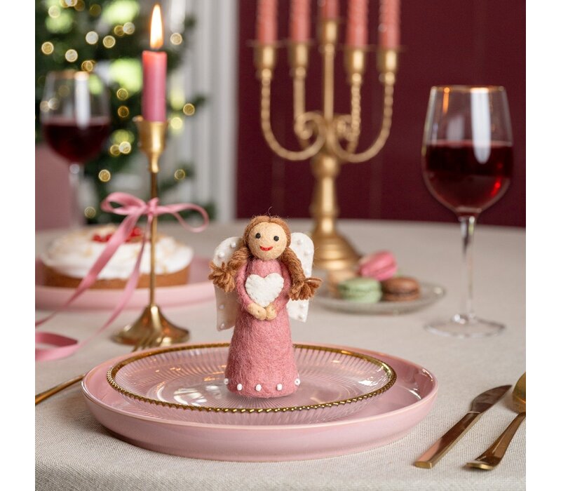 Sjaal met een Verhaal - Kerstengeltje Oudroze