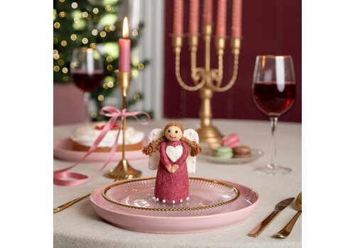 Sjaal met Verhaal Kerstengeltje Cyclaam - Sjaal met een Verhaal