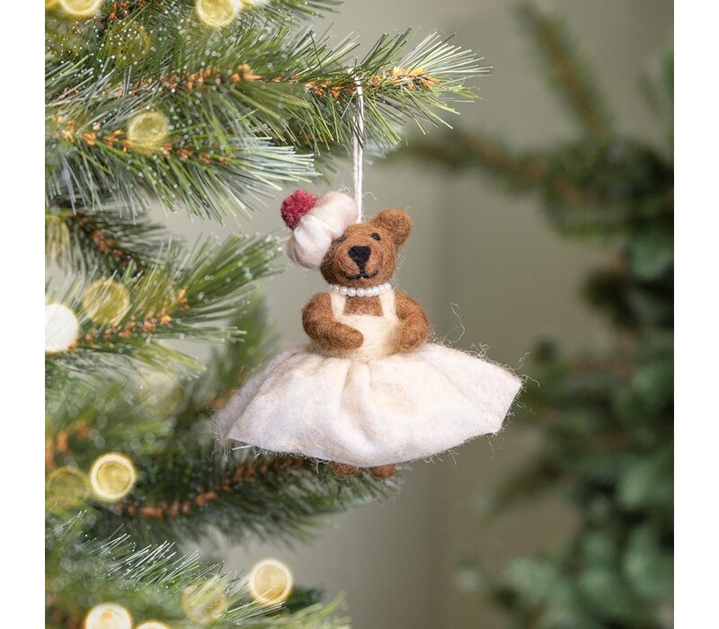 Sjaal met een Verhaal - Hanger Mevrouw Beer Creme