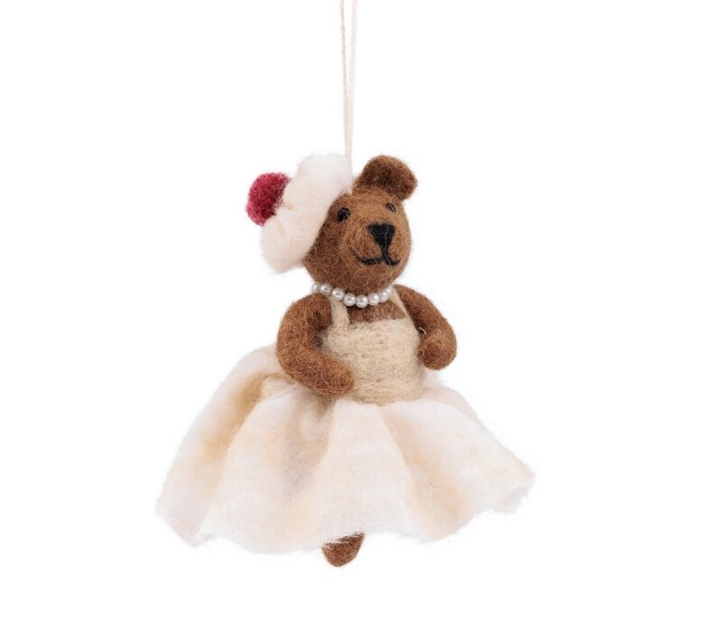 Sjaal met een Verhaal - Hanger Mevrouw Beer Creme