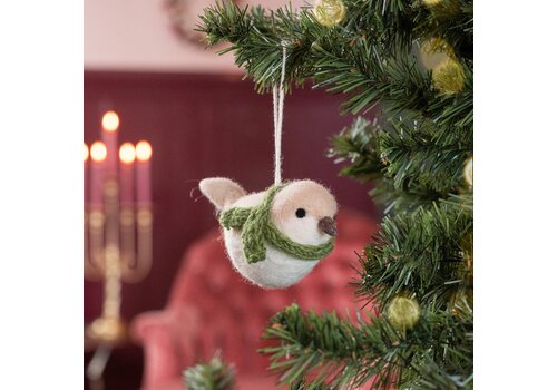 Sjaal met Verhaal Hanger Vogeltje Creme - Sjaal met een Verhaal