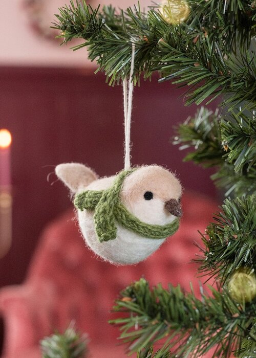 Sjaal met Verhaal Hanger Vogeltje Creme - Sjaal met een Verhaal