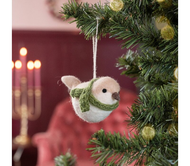 Sjaal met een Verhaal - Hanger Vogeltje Creme