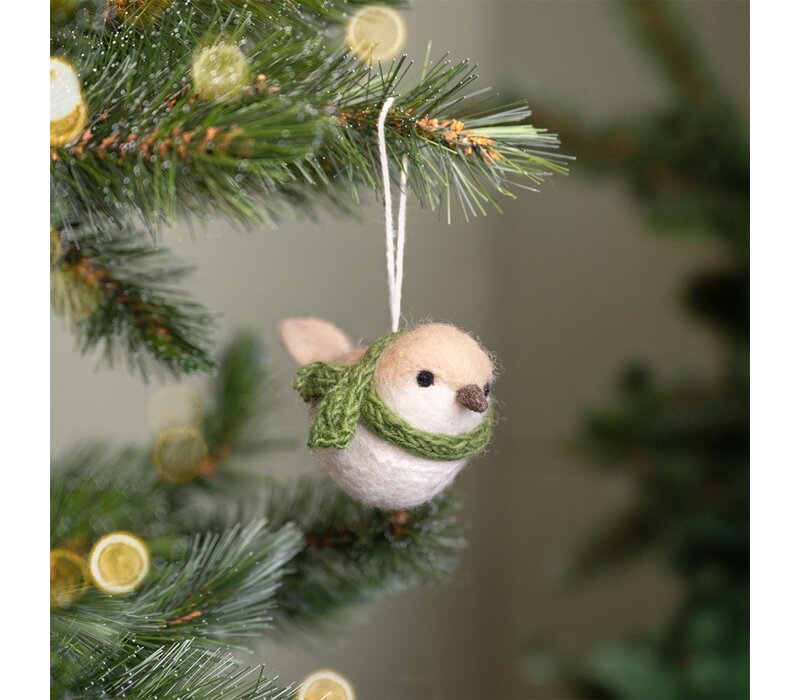 Sjaal met een Verhaal - Hanger Vogeltje Creme