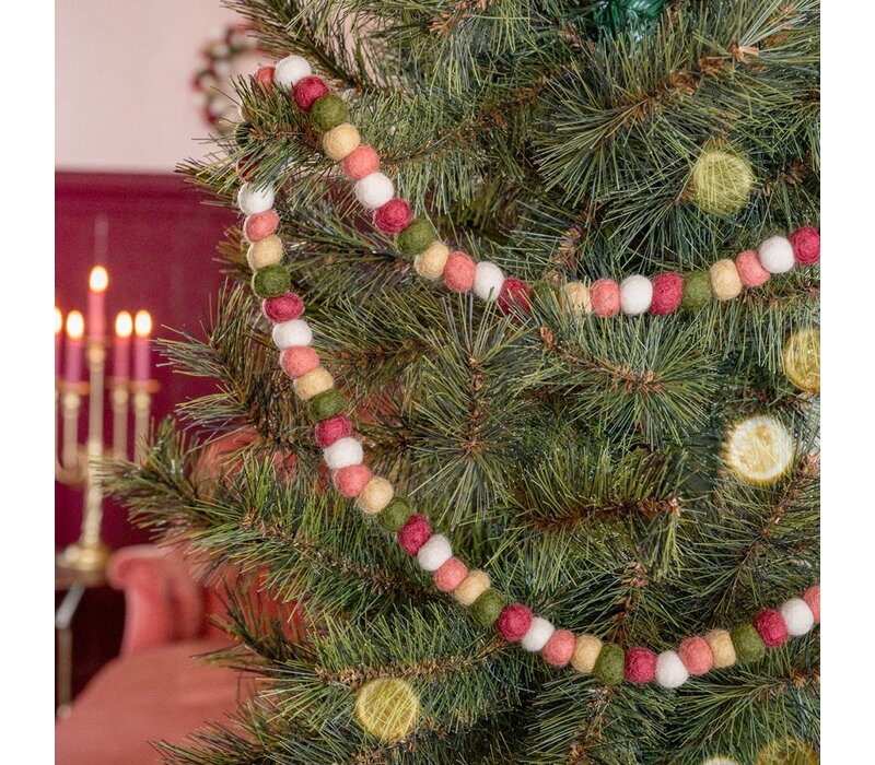 Sjaal met een Verhaal - Viltslinger Viltballetjes Small Mistletoe Dreams