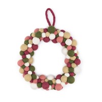 Sjaal met een Verhaal - Kerstkrans Viltballetjes Mistletoe Dreams