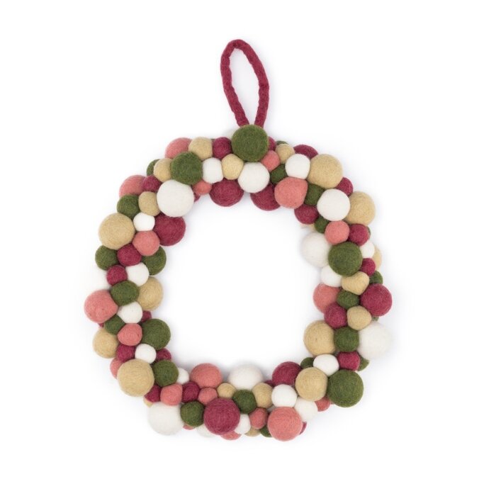 Sjaal met een Verhaal - Kerstkrans Viltballetjes Mistletoe Dreams