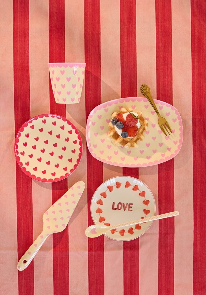 RICE - Klein Rechthoekig Bord - Favorite Hearts - Pink