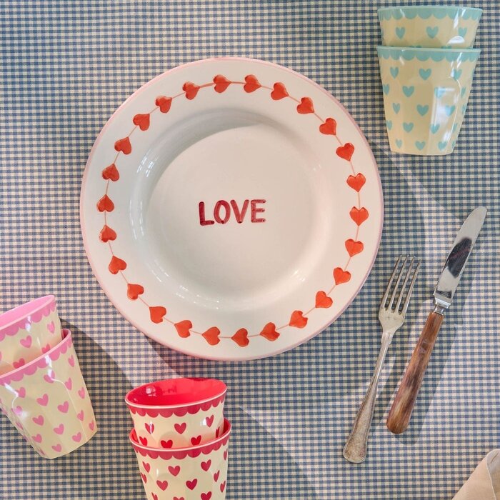 RICE -  Middelgroot beker - Favorite Hearts - Pink