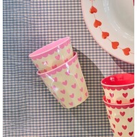 RICE -  Middelgroot beker - Favorite Hearts - Pink
