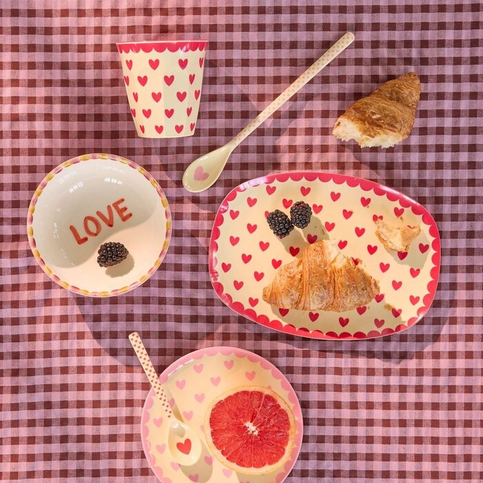 RICE - Klein Rechthoekig Bord - Favorite Hearts - Red
