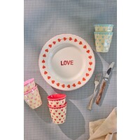 RICE -  Middelgroot beker - Favorite Hearts - Blue