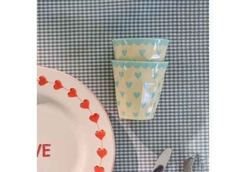 Rice Middelgroot beker - Favorite Hearts - Blue - RICE