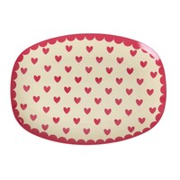 RICE - Klein Rechthoekig Bord - Favorite Hearts - Red
