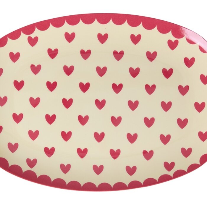 RICE - Klein Rechthoekig Bord - Favorite Hearts - Red