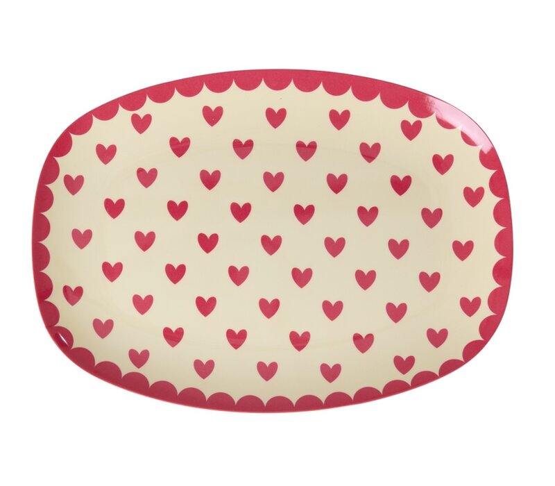 RICE - Klein Rechthoekig Bord - Favorite Hearts - Red