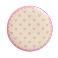 RICE - Klein Rond Bord - Favorite Hearts - Pink