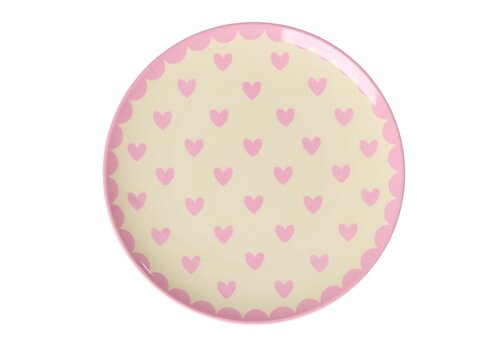 Rice Klein Rond Bord - Favorite Hearts - Pink - RICE