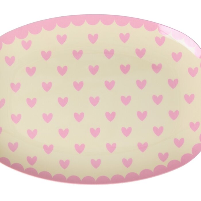 RICE - Klein Rechthoekig Bord - Favorite Hearts - Pink