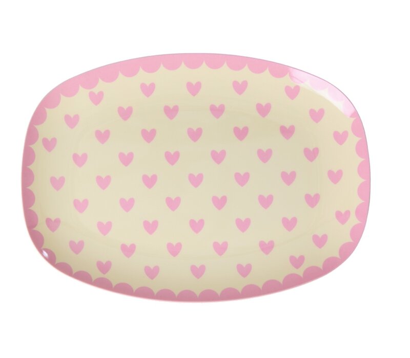 RICE - Klein Rechthoekig Bord - Favorite Hearts - Pink