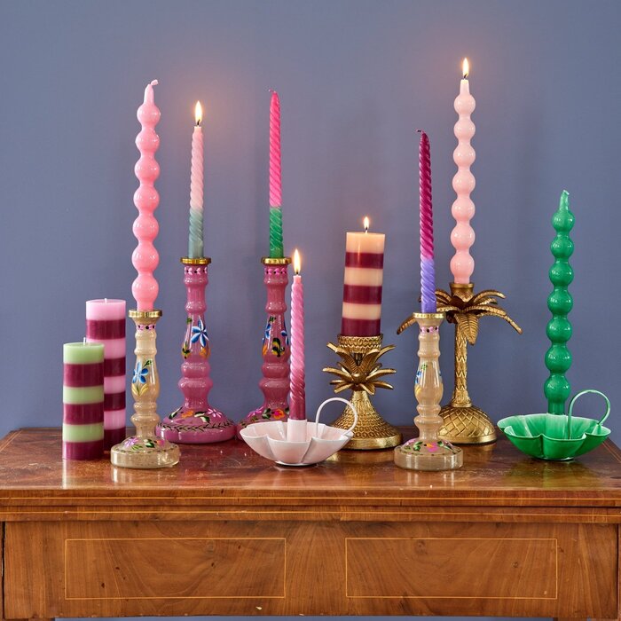 rice - Kaars - Roze - Set van 2