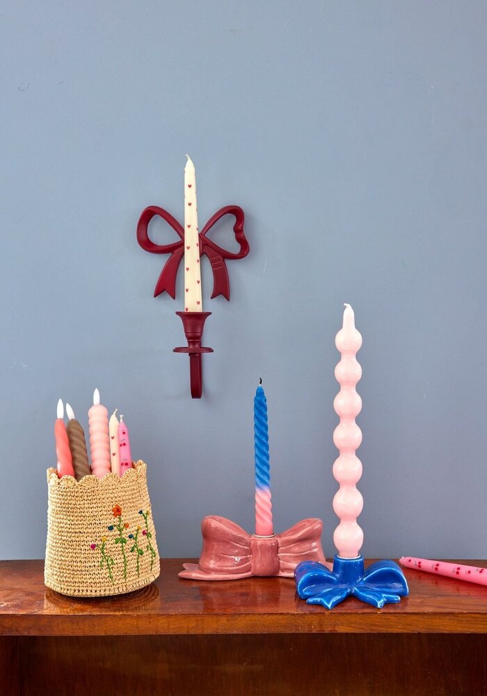 Rice - Kaars - Crème - Heart Print - Set van 2