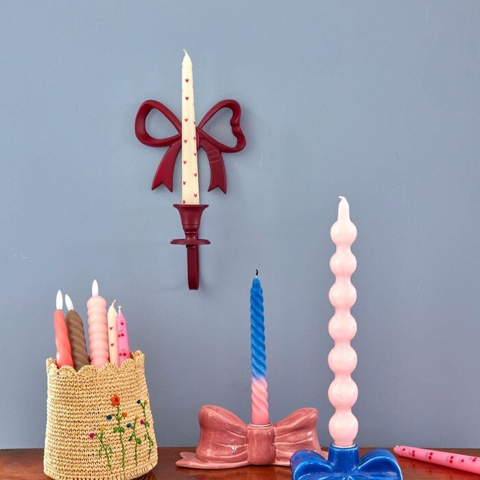 Rice - Kaars - Crème - Heart Print - Set van 2